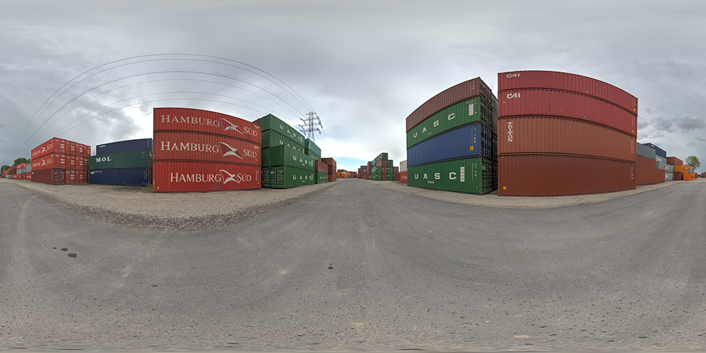 Stacked Containers In Stockyard  - HDRIs - Urban