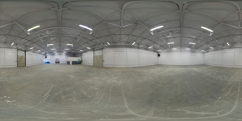 Empty warehouse with fluorescent lights  - HDRI Maps - Interior