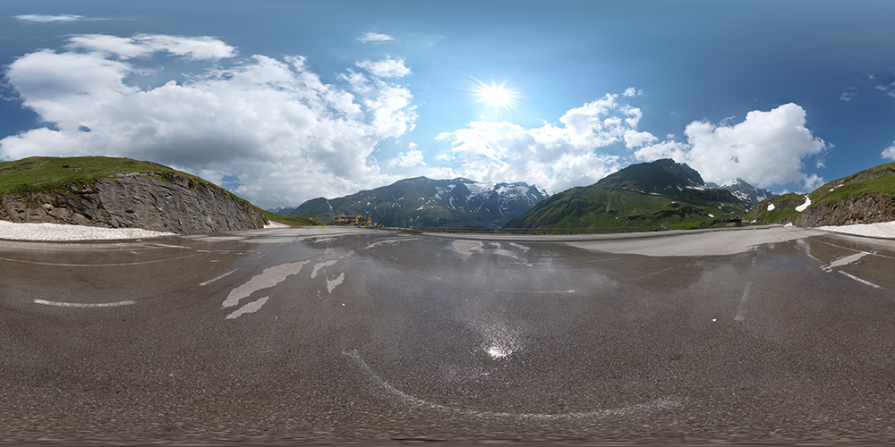 Wet shiny road in the Alps  - HDRIs - Roads