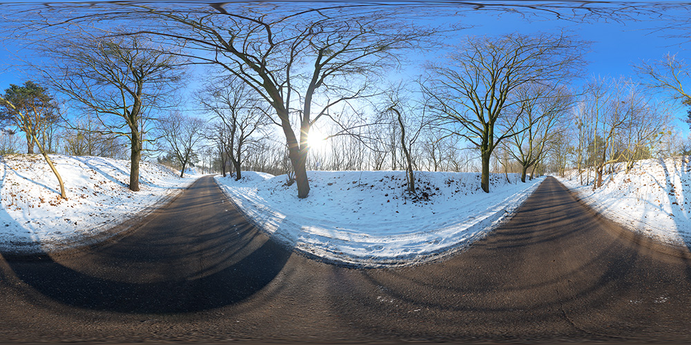 Sunny road in winter  - HDRIs - Roads