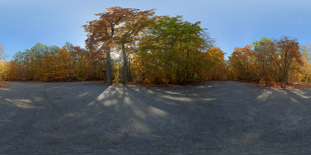 Parking lot in forest  - HDRIs - Nature - Roads