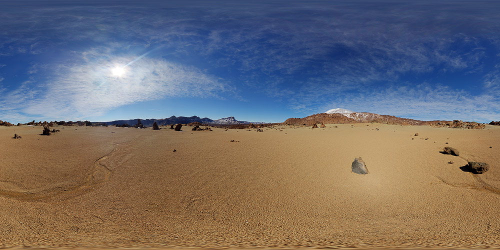 Mountain desert surrounded by rocks  - HDRIs - Nature