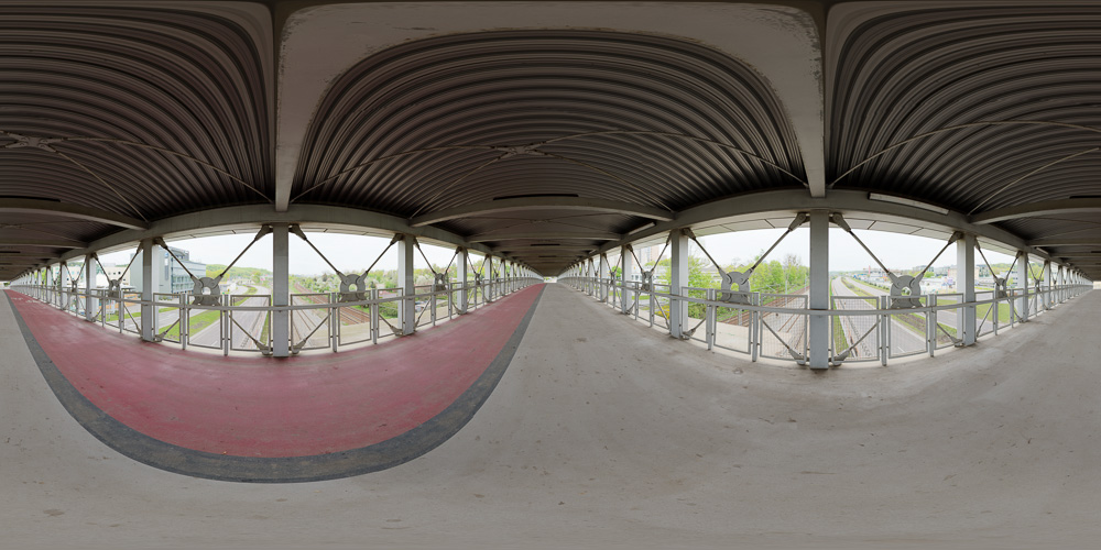 Bike bridge over railway  - HDRI Maps - Roofed - Urban