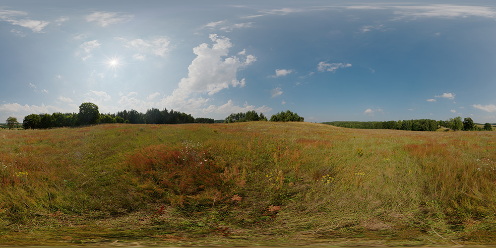 Meadow hill at the road  - HDRIs - Nature