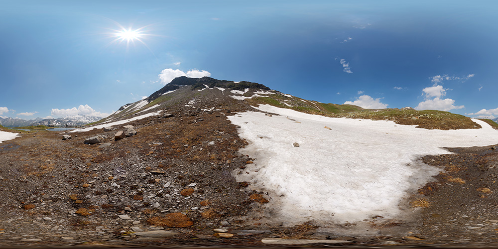 Snow by lake in Alps  - HDRI Maps - Nature