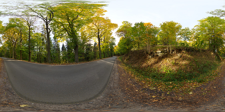 Autumn road in Eulengebirge  - HDRIs - Roads