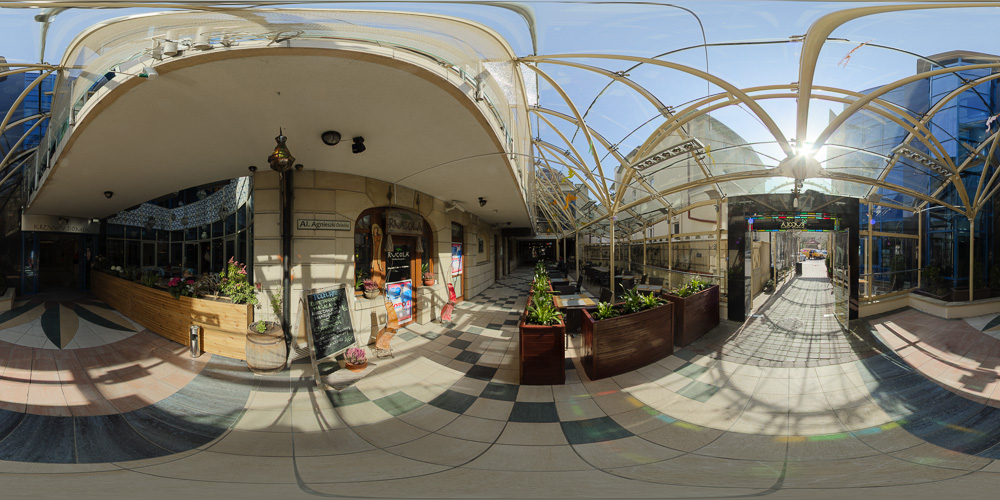 Glazed patio by restaurant  - Free HDRI Maps - Freebies