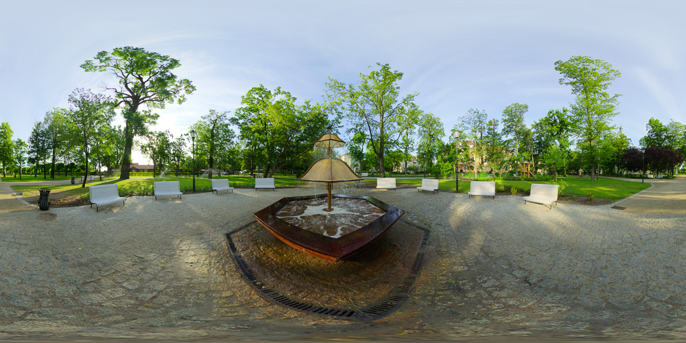 Fountain at park - early morning  - Free HDRI Maps - Freebies