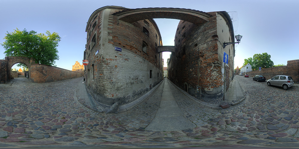 Entrance to the narrow street in Thorn  - Free HDRI Maps - Freebies
