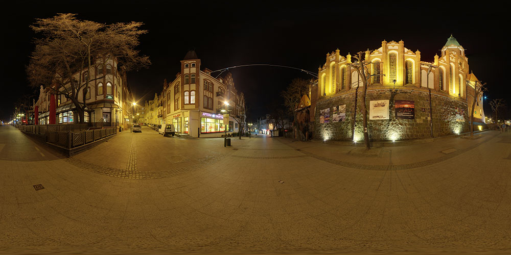 Empty night sidewalk in small town  - Free HDRI Maps - Freebies