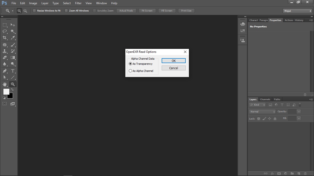 photoshop exr layers prompt