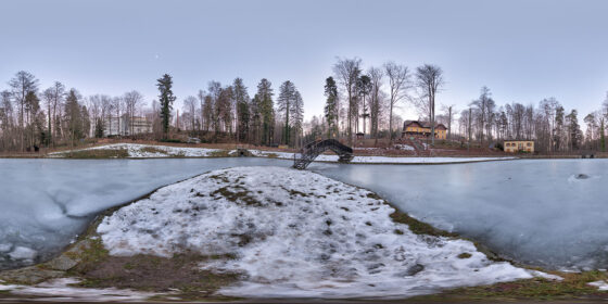 free hdri map park pond frozen