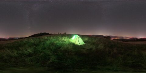 Free night sky hdri map with tent