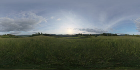 Meadow sunset sky hdri