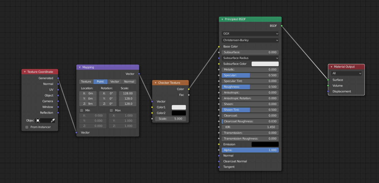 Checker texture in Blender